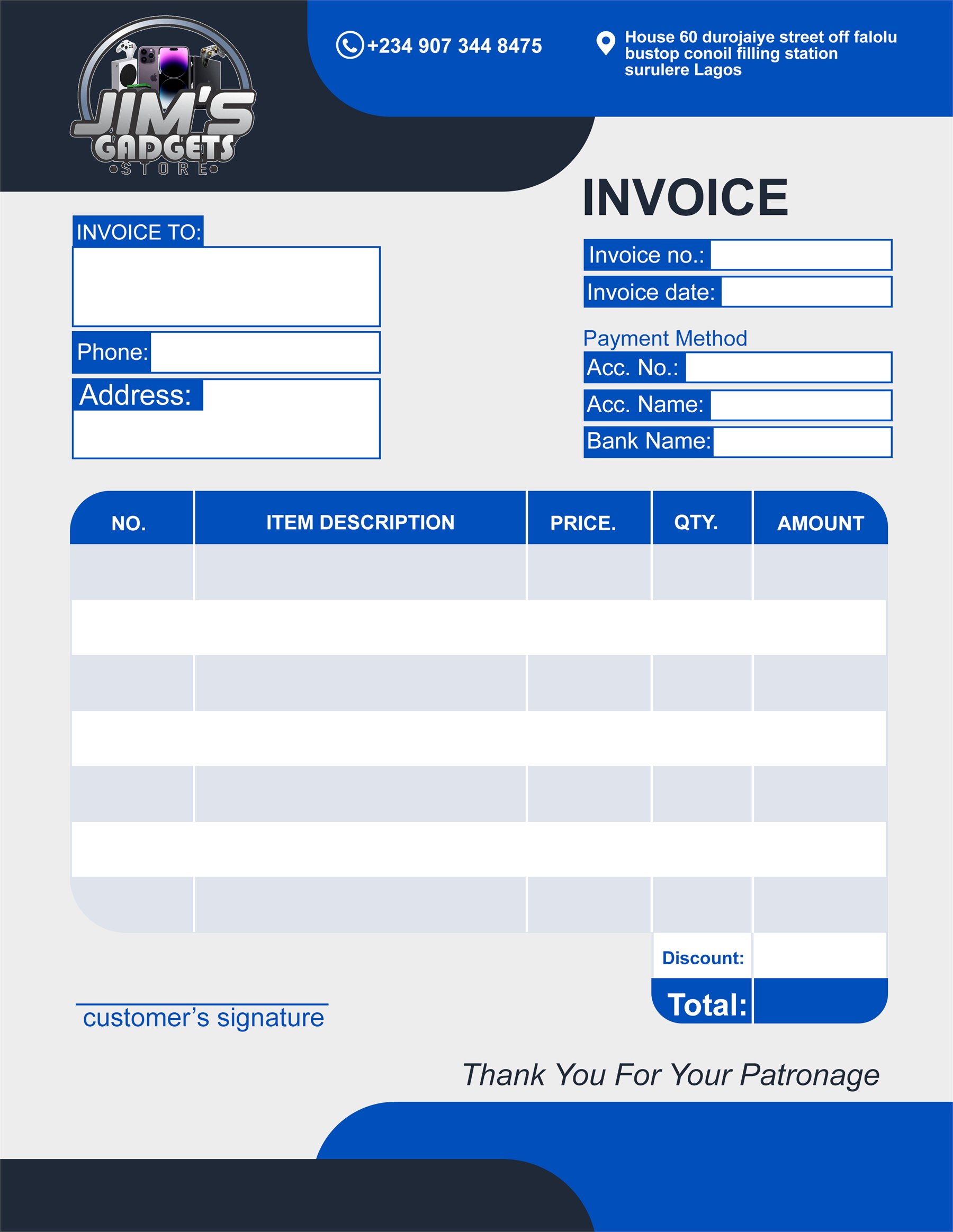Jimmy Gadgets, Invoice
