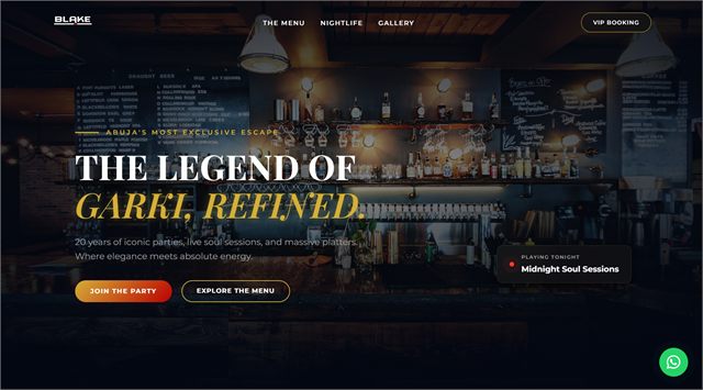 Blake Resort hospitality website interface