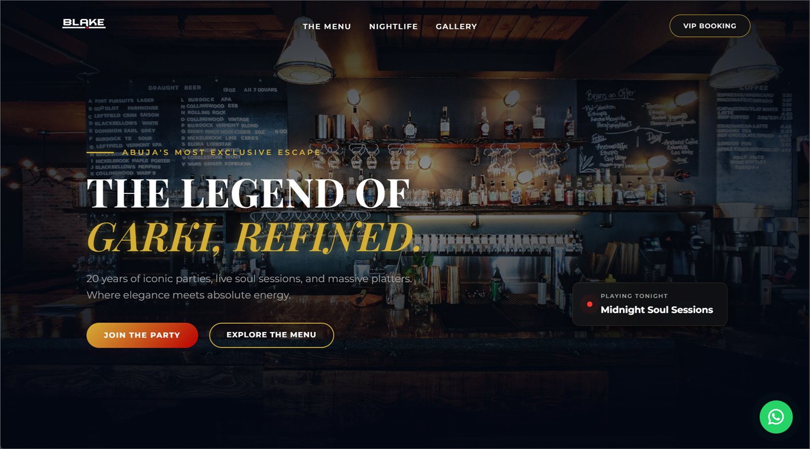 Blake Resort hospitality website home page