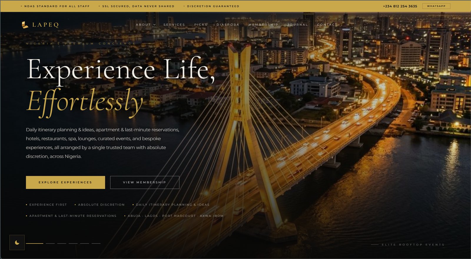 Lapeq corporate security services website home page
